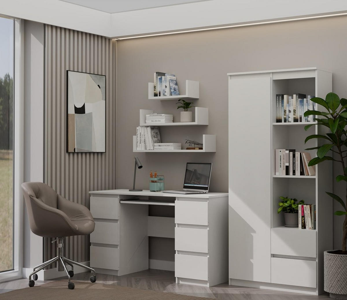BÜCHERREGAL Weiß 80/180/35 - Weiß, Holzwerkstoff (80/180/35cm) - RAUMHIRSCH FURNITURE
