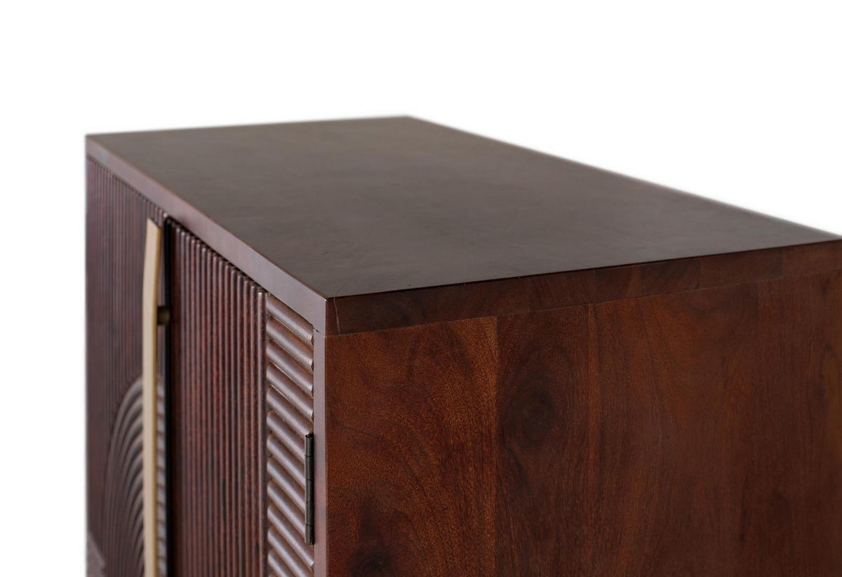 BARSCHRANK aus Mangoholz und Metall - Kirschbaumfarben, Holz (46/119/91cm) - Giner y Colomer