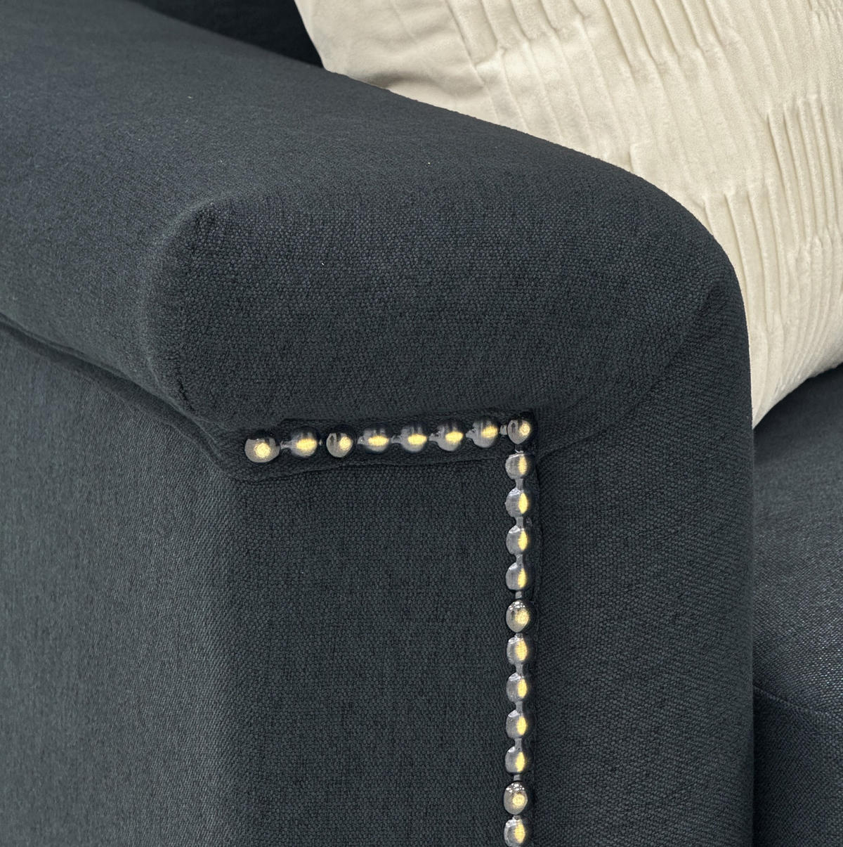 2-SITZER 172/72/82 cm dunkelgrau aus Sperrholz und Massivholz mit Metallfüßen - Dunkelgrau, Textil (73.5/81.5/172cm) - OKMYHOME