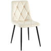 ESSZIMMERSTUHL Samt Creme - Creme/Schwarz, Textil/Metall (45/85/55cm) - CLP