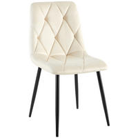 ESSZIMMERSTUHL Samt Creme - Creme/Schwarz, Textil/Metall (45/85/55cm) - CLP