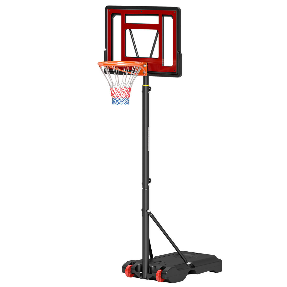 BASKETBALLKORB DE-18522 höhenverstellbar 160-210 cm Schwarz - Schwarz, Metall (45/75cm) - ComfortXL