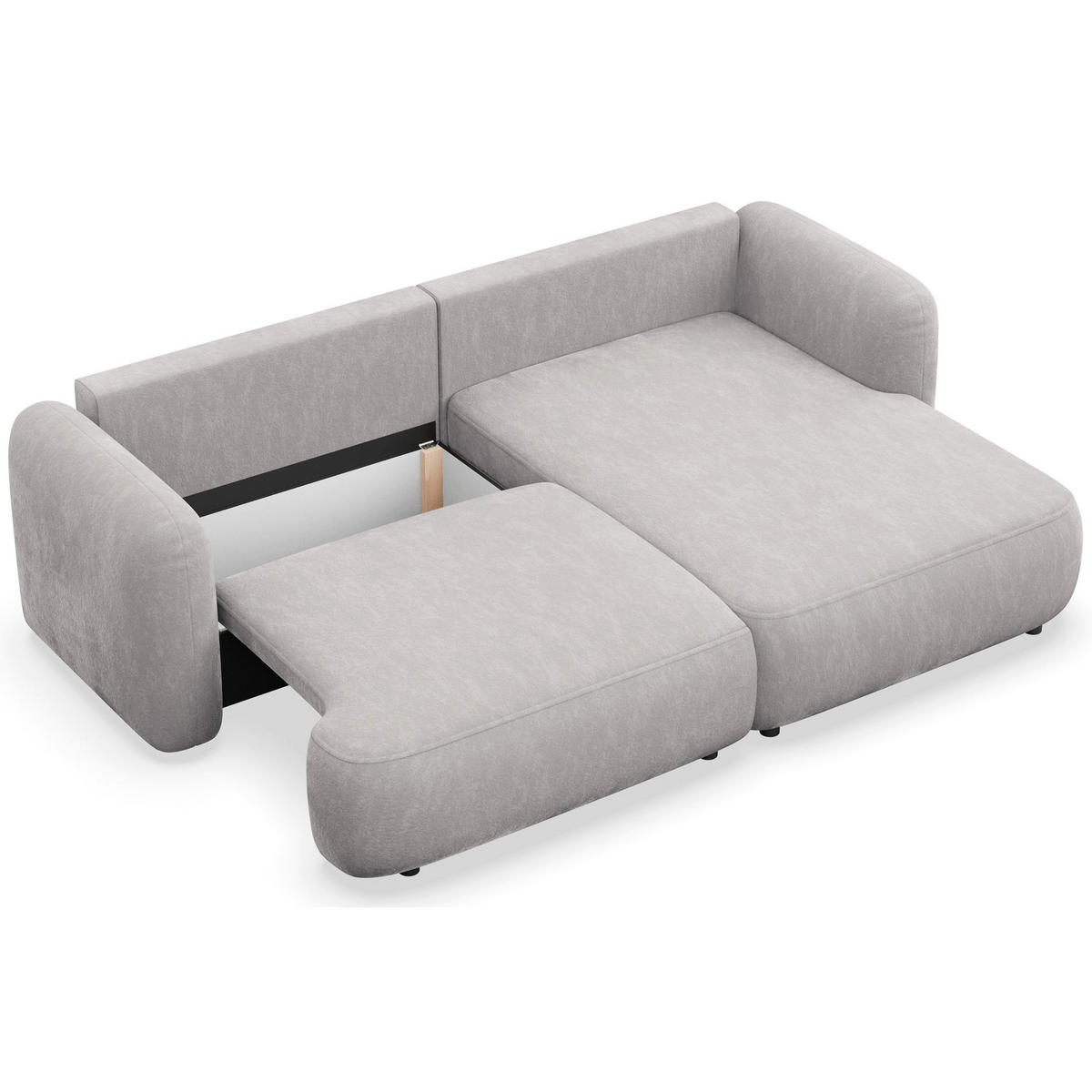 ROHOVÁ SEDAČKA Tvoya světle šedá žinylka - černá/světle šedá, textil/plast (175/267cm) - Selsey