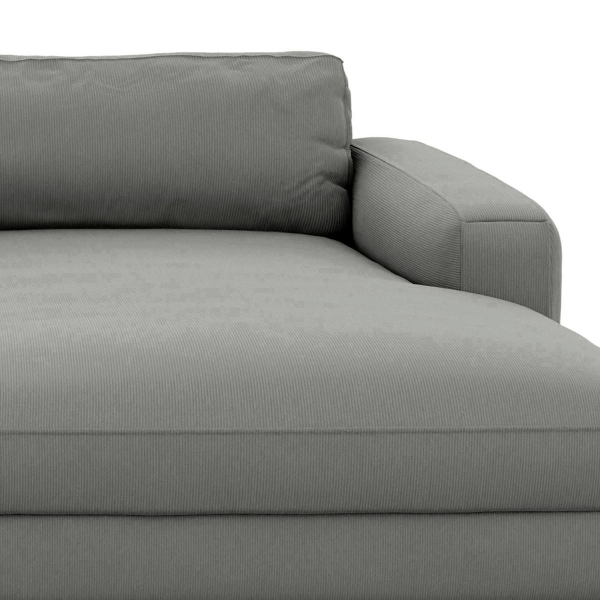 ECKSOFA mit Schlaffunktion - Dunkelgrau, Kunststoff/Textil (303/176cm) - home24