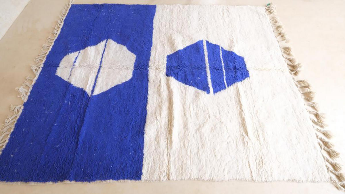 BERBERTEPPICH aus reiner Wolle 220x 279 cm - Blau, Naturmaterialien (220/279cm) - AFK Living