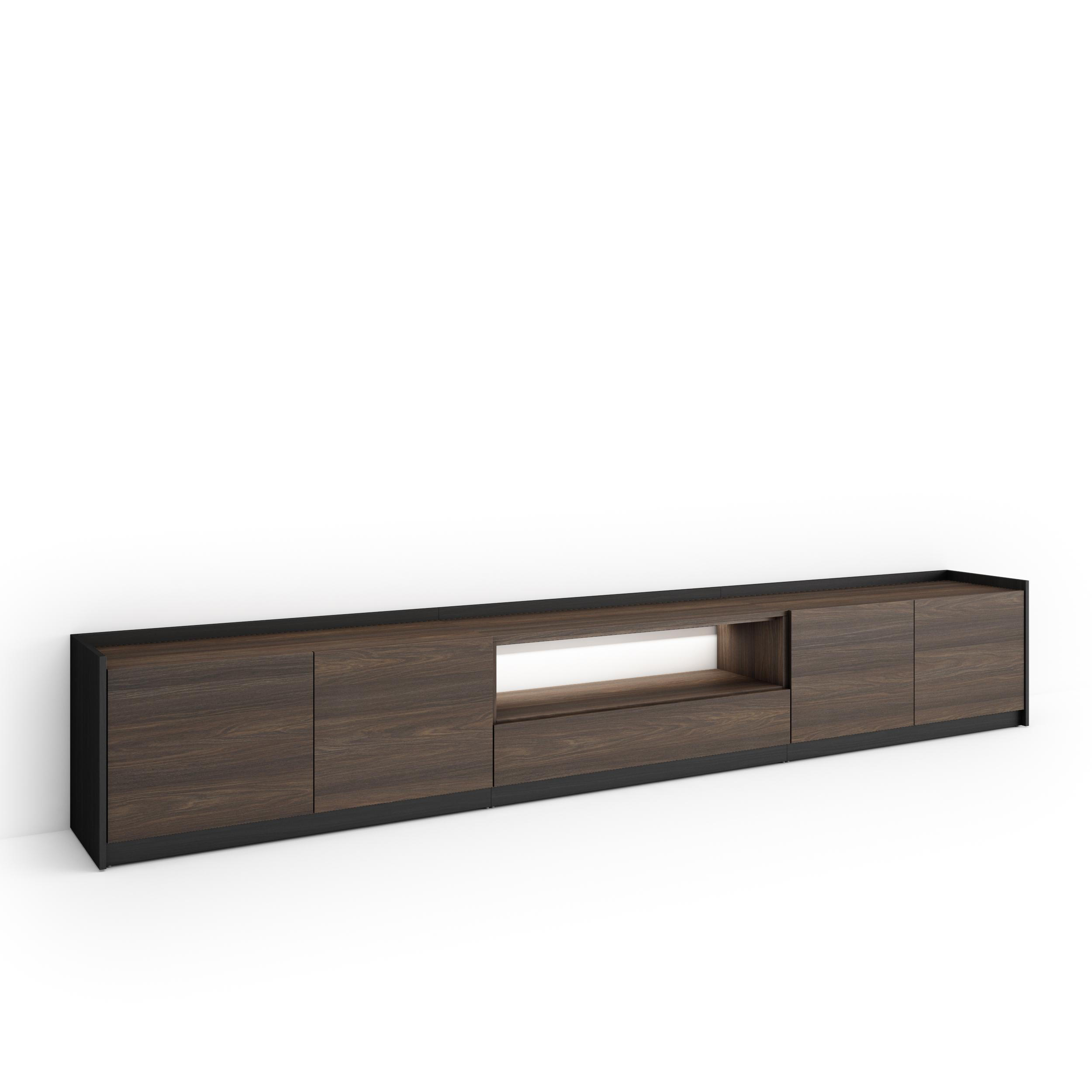 Skraut Home Lowboard, Dunkelbraun 310x50x37 cm
