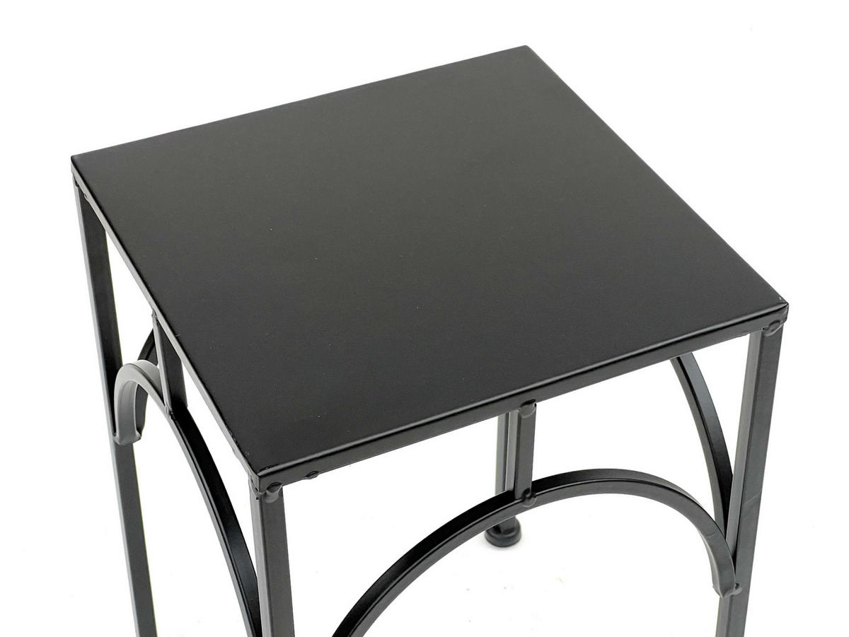 BLUMENHOCKER Metall Schwarz Eckig 33 cm - Schwarz, Metall (23/33/23cm) - DanDiBo