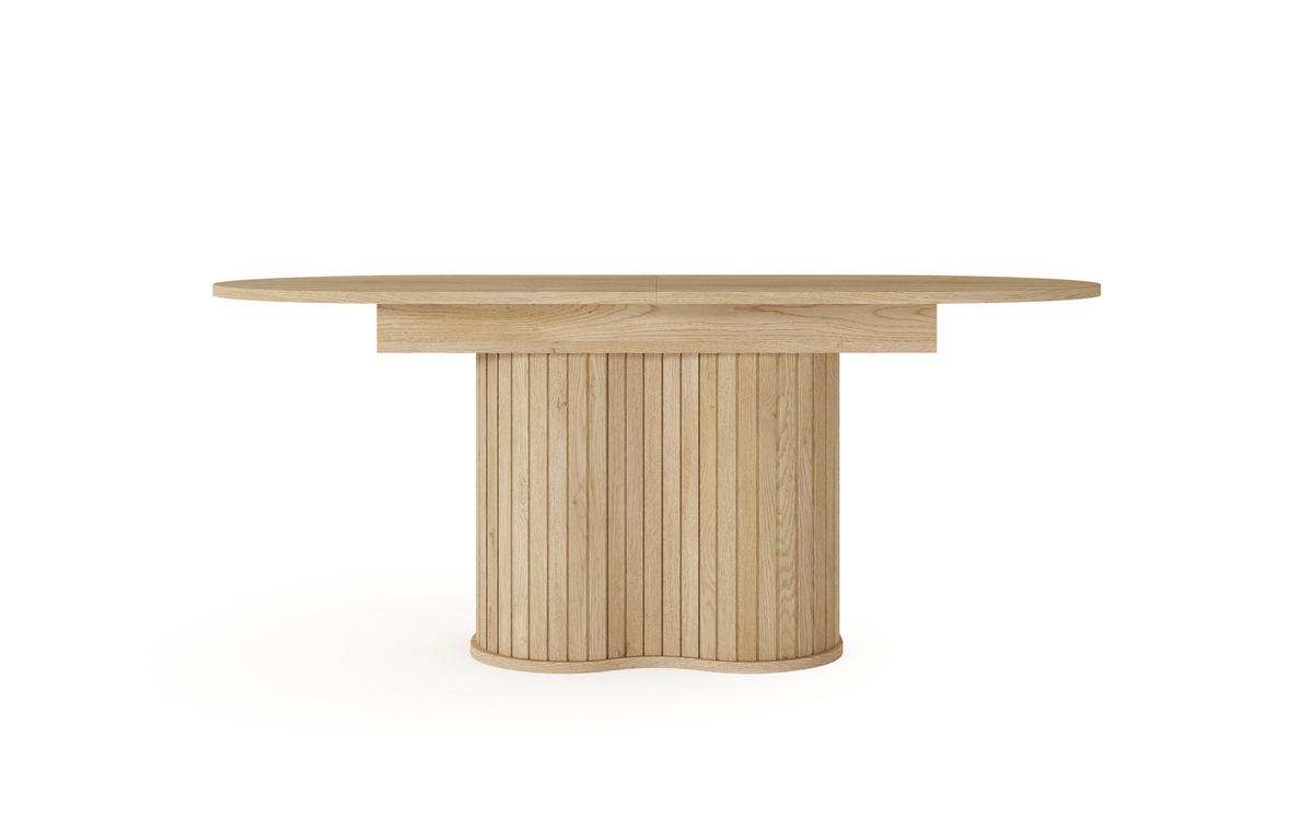 ESSTISCH Ausziehbar LOVI 180-220 cm Eiche Cremona - mit Riffel-Säule - Eichefarben, Holz/Holzwerkstoff (90/220/76cm) - Ravio