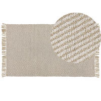 KURZFLOR-TEPPICH Aladag 150/80 cm - Beige, Naturmaterialen (80/150cm) - Beliani