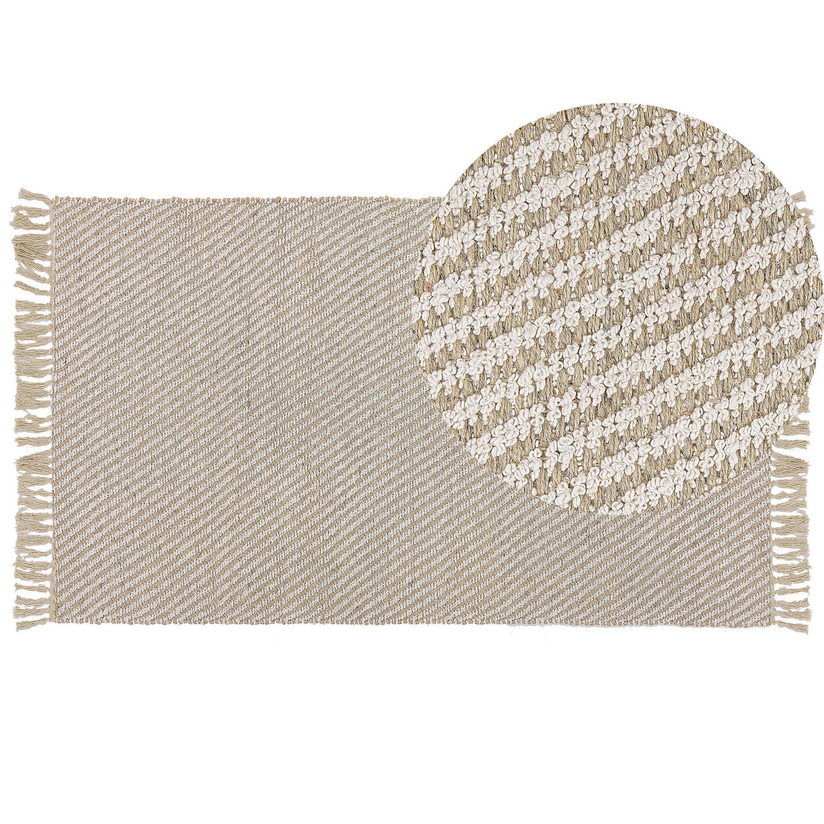 KURZFLOR-TEPPICH Aladag 150/80 cm - Beige, Naturmaterialen (80/150cm) - Beliani