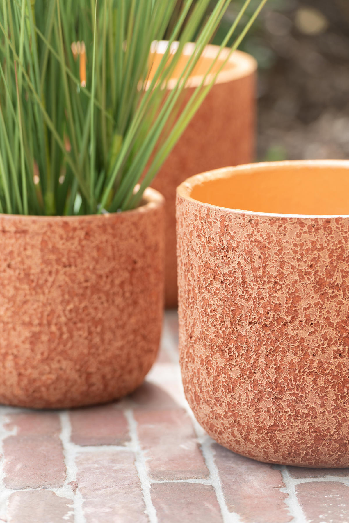 BLUMENTOPF RAU - Töpferei - Orange - L - Ø 22 cm - Orange, Keramik (22/20cm) - J-Line
