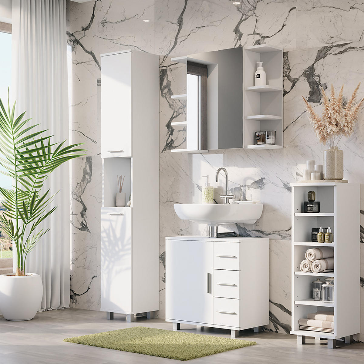 KOUPELNOVÝ NÁBYTEK Ilias Bílá - bílá, kompozitní dřevo (60.2/60.8/33cm) - Vicco