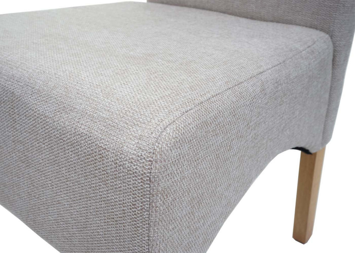 ESSZIMMERSTUHL 6er-Set gepolstert 100x44x56cm Sitzhöhe 48cm Stoff/Textil Creme Beige helle Beine - Beige, Textil (44/100/56cm) - CHEFGASTRO