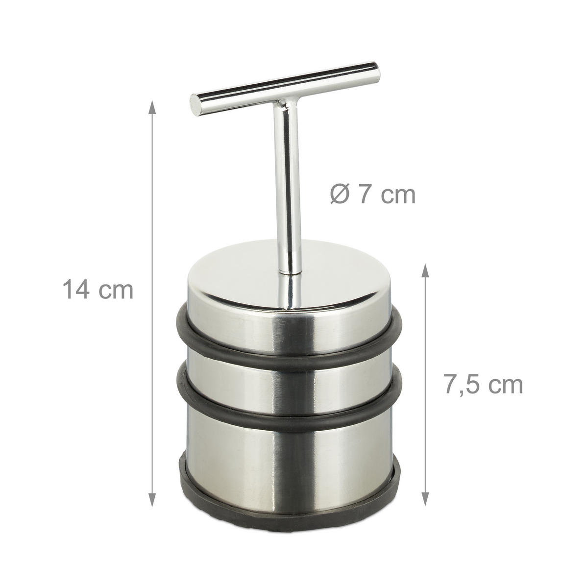 ZARÁŽKA Strieborná čierna s rukoväťou - strieborná, kov/plast (7/7cm) - Relaxdays
