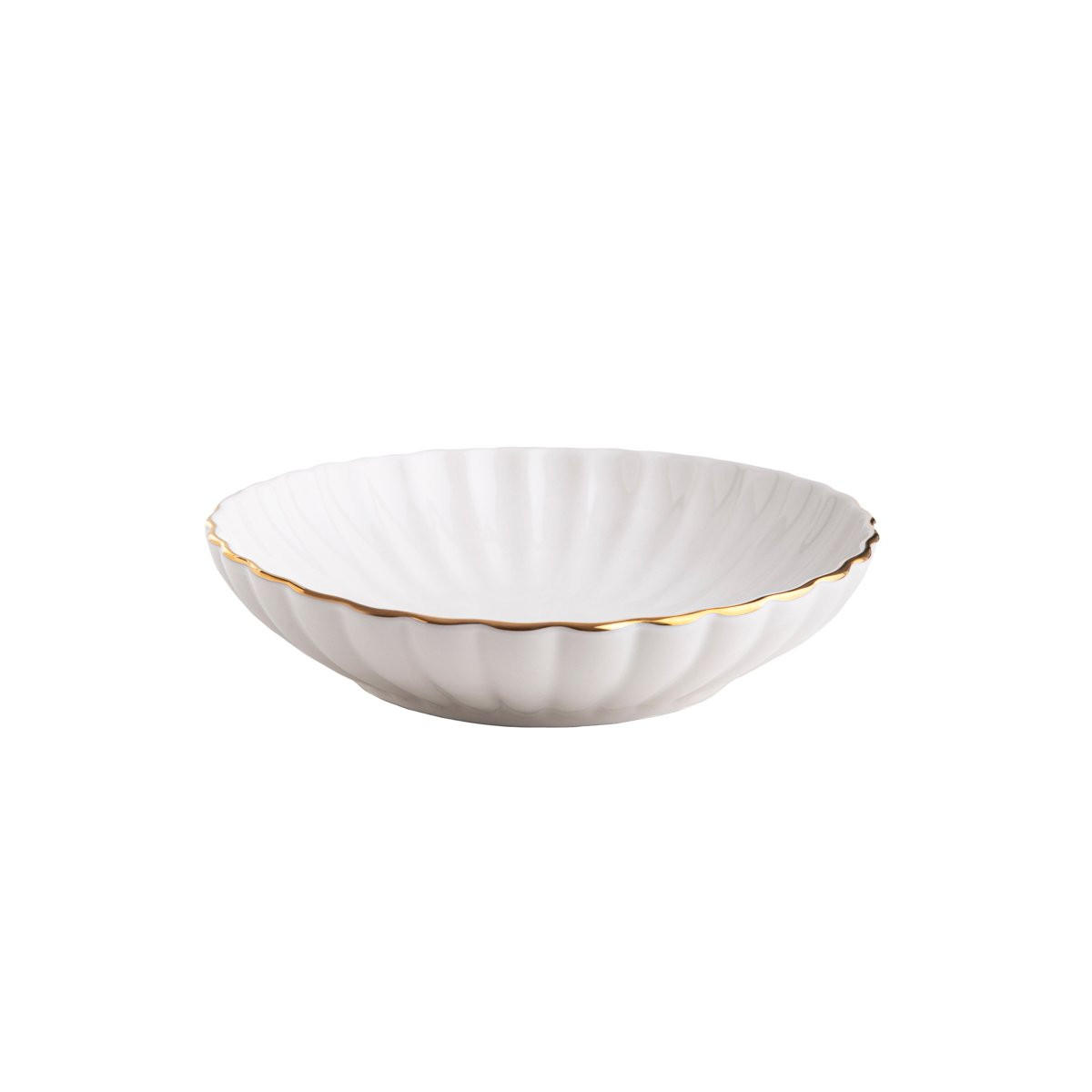 SUPPENTELLER Melida mit Goldrand 20 cm 6er-Set - Rosa, Keramik (20/20/4cm) - Homla