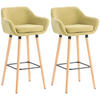 BARHOCKER 2er Set Stoff hellgrün - Eukalyptusholzfarben/Hellgrün, Holz/Textil (55/99/46cm) - CLP