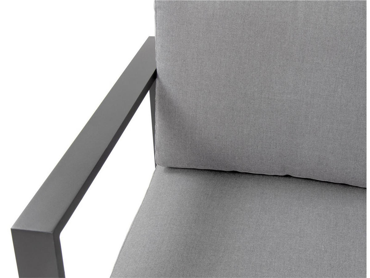GARTENLOUNGE-SET Braga Grau Aluminium höhenverstellbarer Tisch für 5 Personen - Grau, Kunststoff - bellavista - Home & Garden