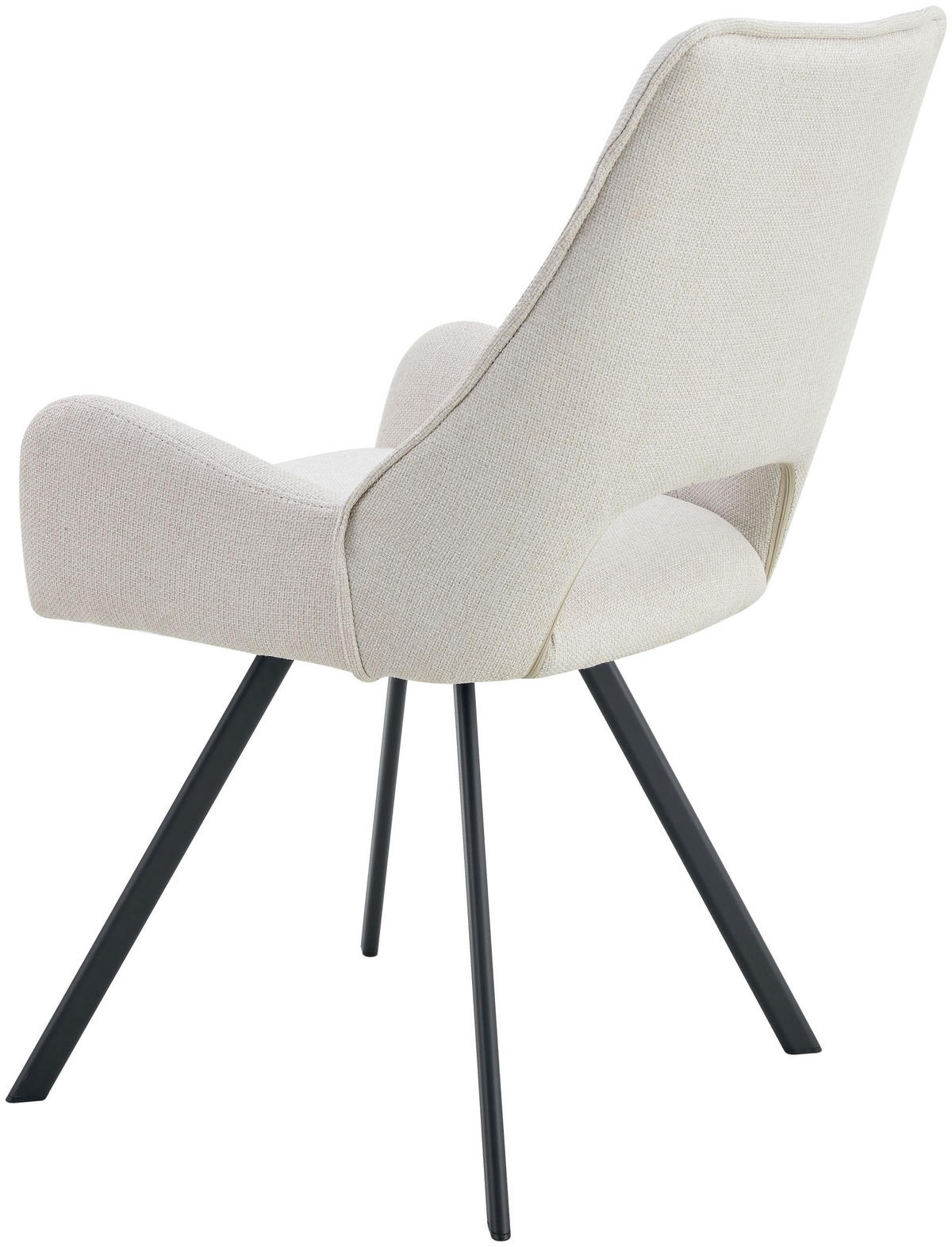 ARMLEHNENSTUHL Helen creme 2er Set - Creme/Schwarz, Textil/Metall (56/91/63cm) - Xonox
