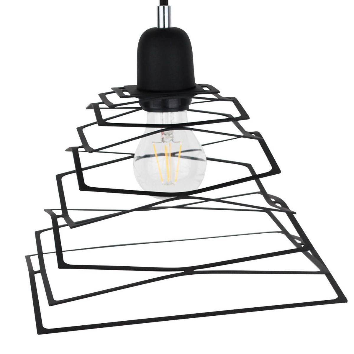 HÄNGELEUCHTE KOMET Metall Schwarz - Schwarz, Metall (24/24/120cm)