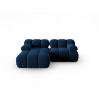 MODULARES-ECKSOFA links Bellis aus Samt königsblau 3 Sitzplätze - Blau, Textil (157/191cm) - Micadoni