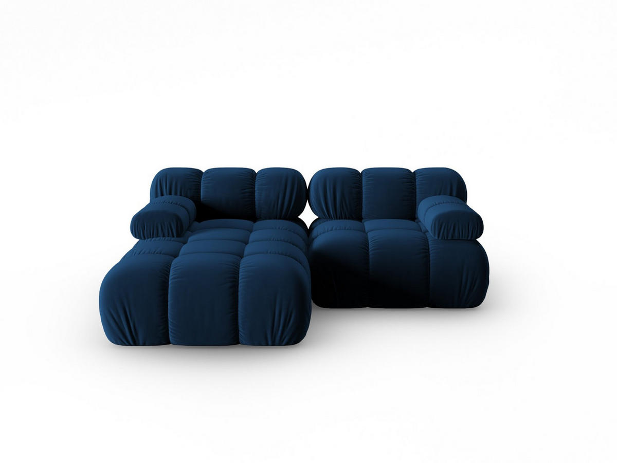 MODULARES-ECKSOFA links Bellis aus Samt königsblau 3 Sitzplätze - Blau, Textil (157/191cm) - Micadoni