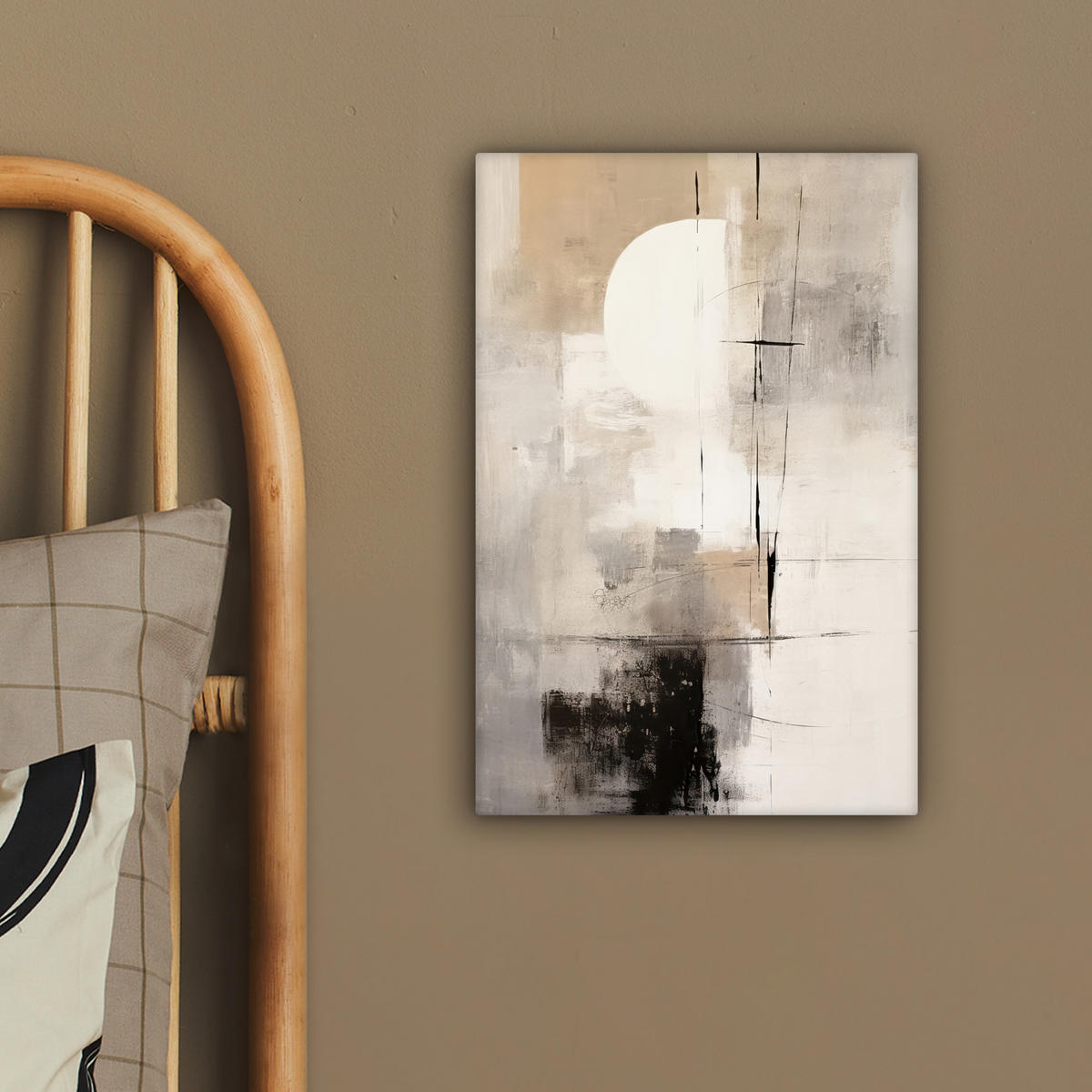 LEINWANDBILD Abstrakt - Kunst - Grau 20x30 cm - Hellgrau, Textil (20/30cm) - MuchoWow