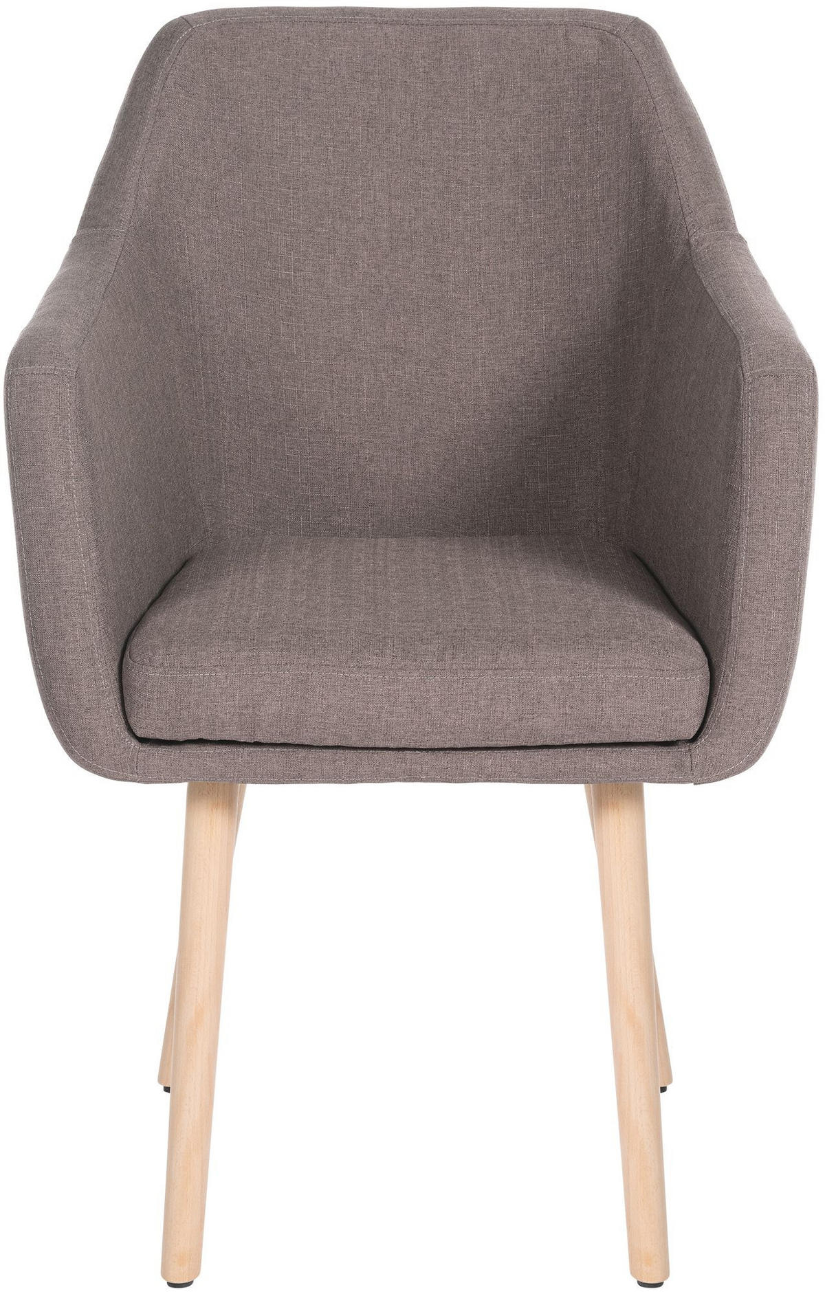 ARMLEHNENSTUHL Stoff taupe - Taupe/Eukalyptusholzfarben, Holz/Textil (61/88/57.5cm) - CLP