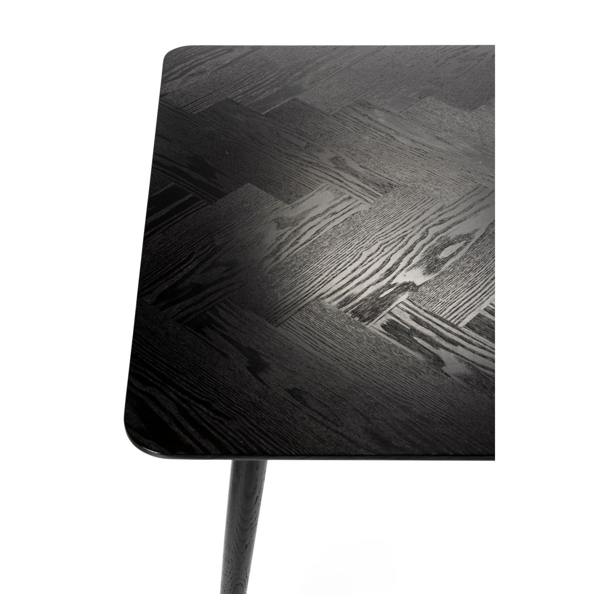 ESSTISCH Fabio Fischgrät 160x80 cm Schwarz - Schwarz, Holz (160/80/75cm) - Housecraft Living