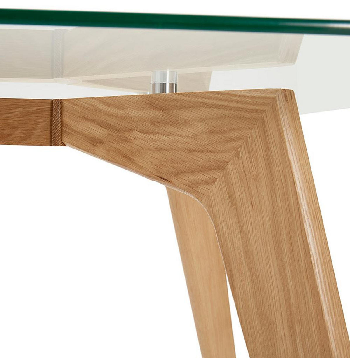 ESSTISCH – Glas Eiche 180x90 cm Transparent Modern - Transparent/Beige, Glas/Eichenholz (90/180/75cm) - KADIMA DESIGN
