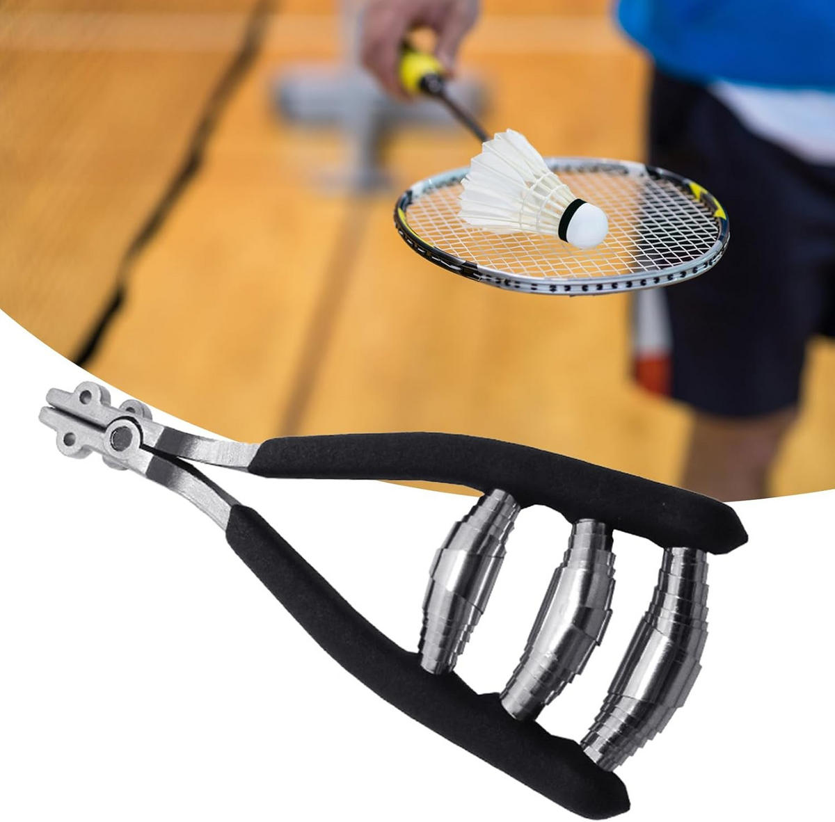ZANGE – Für das Besaiten von Tennis- und Badmintonschlägern – Schwarz - Schwarz, Metall (8.5/4.5/2cm) - DCA