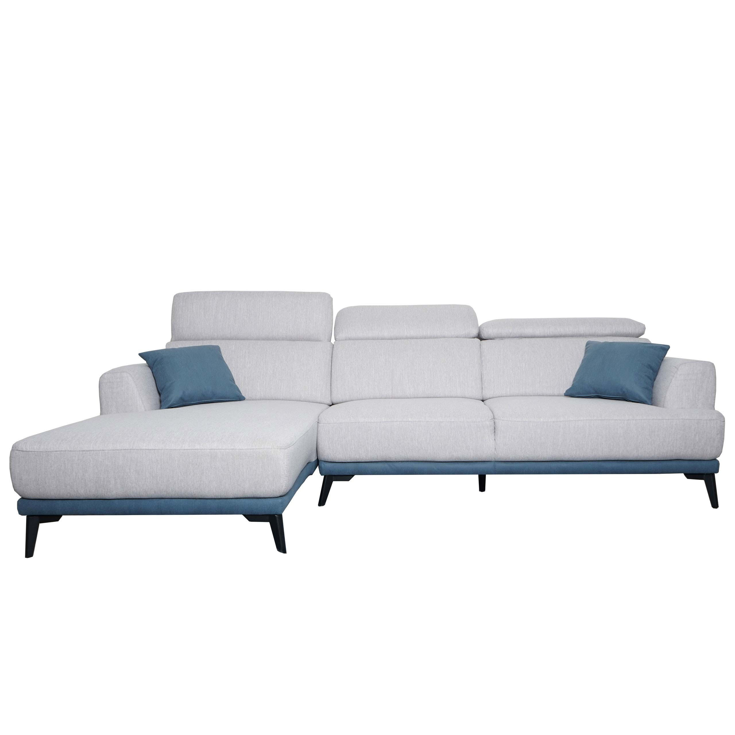 SOFA L-FORM Hellgrau - Hellgrau, Textil (277/170cm) - MCW