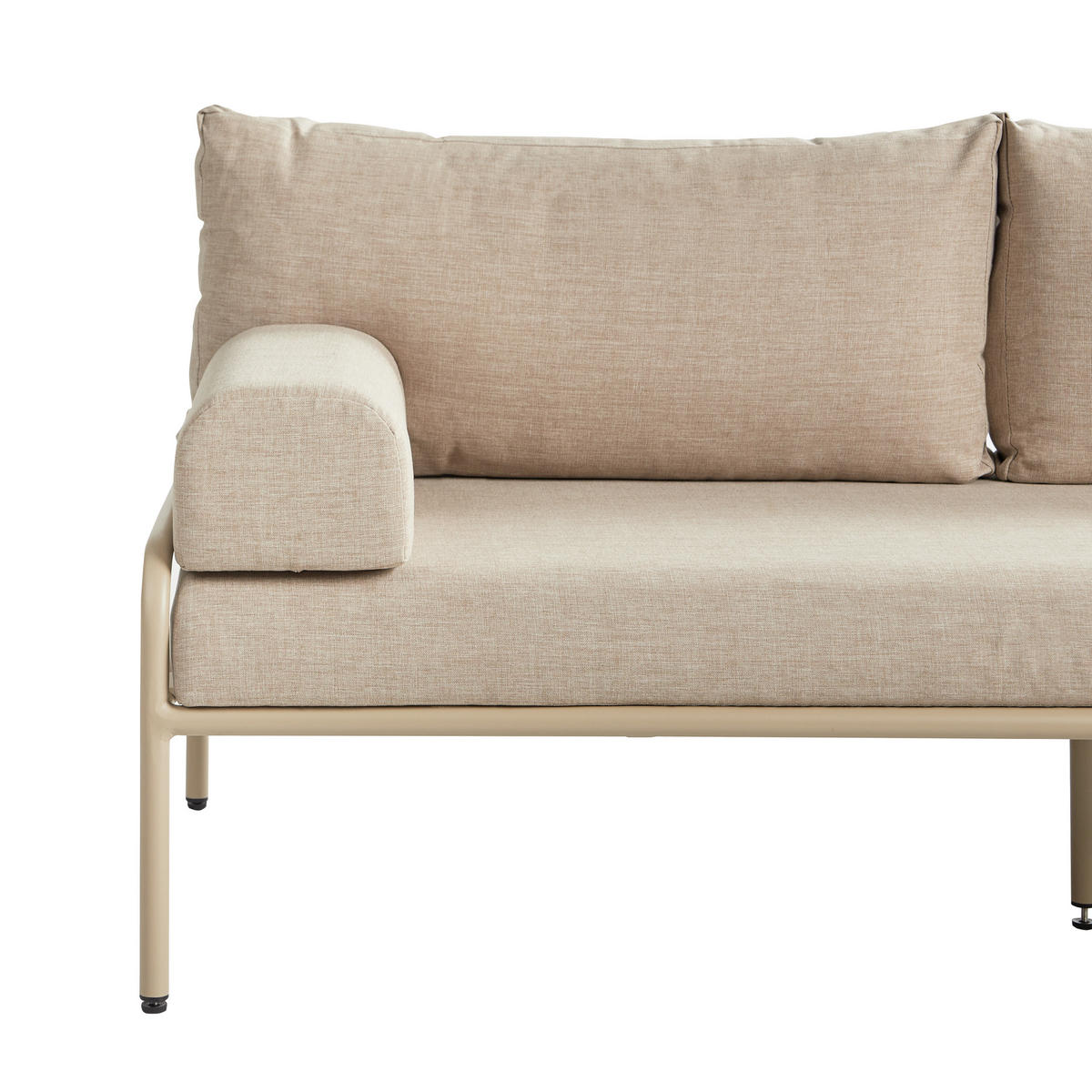 GARTENBANK 2-Sitzer Beige Solofra - Beige, Metall (190/78/77cm) - Beliani