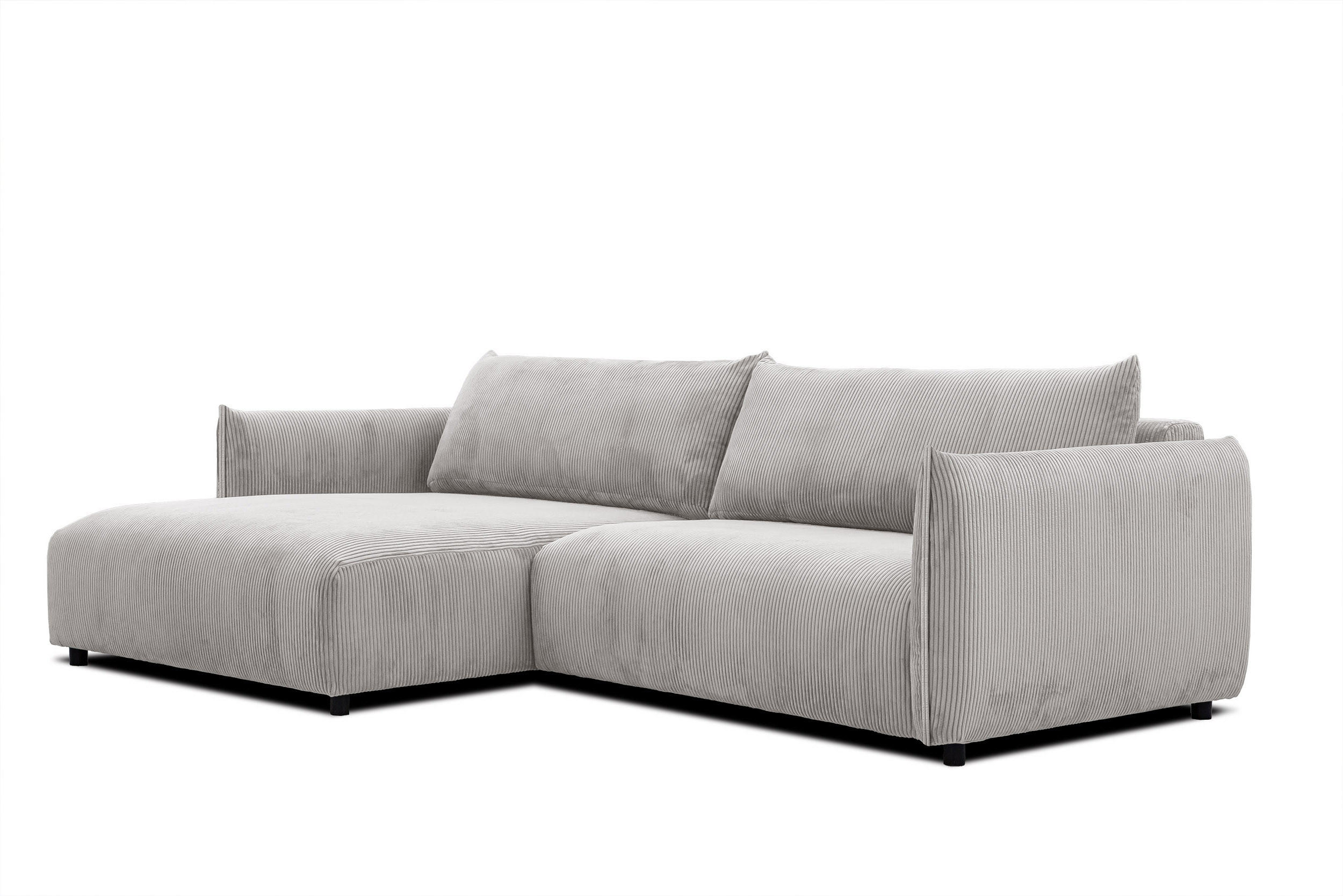 ECKSOFA TAUER 5-Sitzer, weiß - Schwarz/Weiß, Holzwerkstoff/Kunststoff (174/292cm) - Courtois Laville