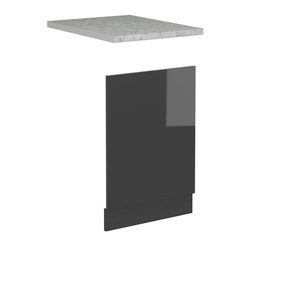 FRONTBLENDE R-Line Anthrazit Hochglanz 45 cm , AP Marmor - Schwarz Hochglanz/Anthrazit, Holzwerkstoff (45/57.2/1.6cm) - Vicco