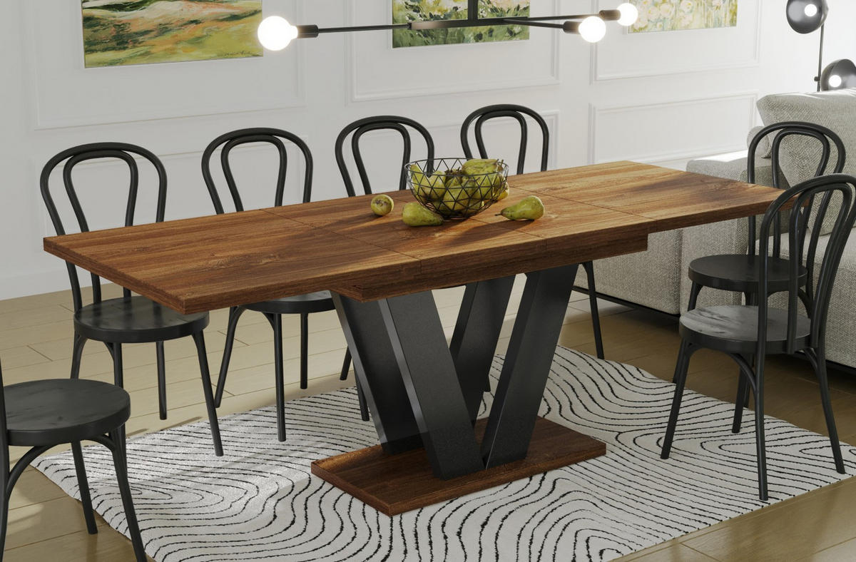 ESSTISCH Lara ausziehbar bis 210 cm - Eiche San Remo, Holzwerkstoff (130/80/80cm) - Endo-Moebel