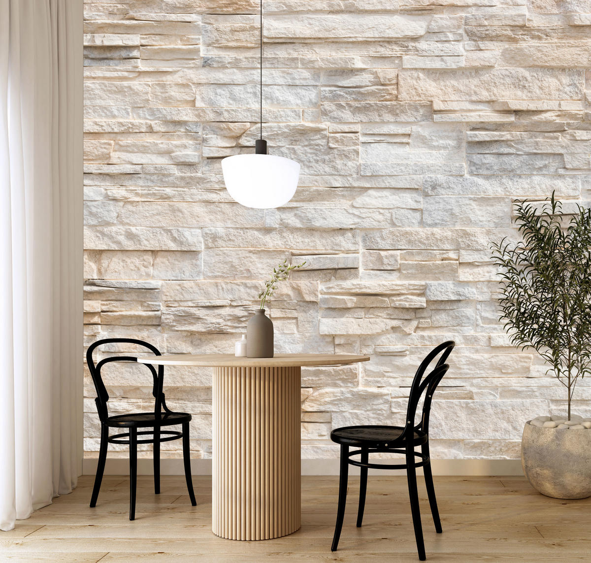 FOTOTAPETE für Wohnzimmer Beige Ziegel Rustikal Wand 300x210 - Beige/Braun, Papier (300/210cm) - Muralo