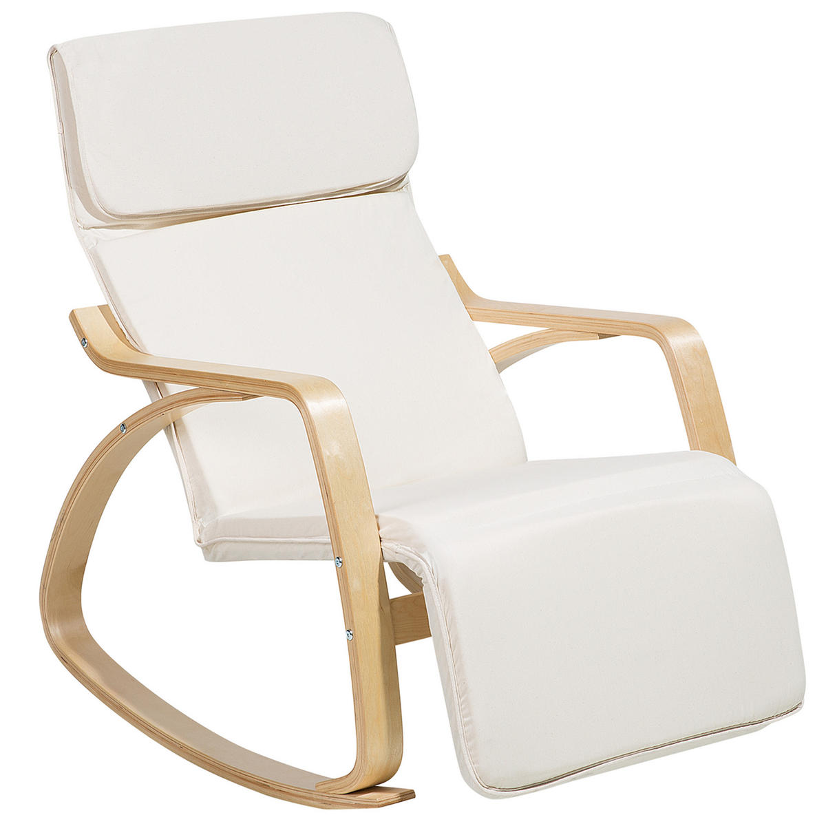 SCHAUKELSESSEL Polsterbezug Beige Weston - Beige, Holz/Textil (68/96/82cm) - Beliani