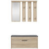 FLURMÖBEL-SET Parmani Sonoma Eiche - Beige/Schwarz, Holzwerkstoff/Metall (100/180/35cm) - Selsey