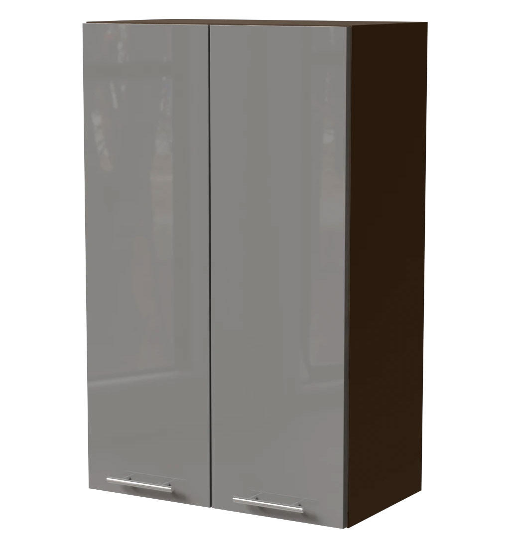 KÜCHENHÄNGESCHRANK Essen W4/60 Grau Hochglanz / Lava Matt 60 / 32,5 / 96cm - Dunkelgrau/Grau, Holz/Holzwerkstoff (60/96/32.5cm) - Feldmann-Wohnen