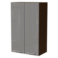 KÜCHENHÄNGESCHRANK Essen W4/60 Grau Hochglanz / Lava Matt 60 / 32,5 / 96cm - Dunkelgrau/Grau, Holz/Holzwerkstoff (60/96/32.5cm) - Feldmann-Wohnen