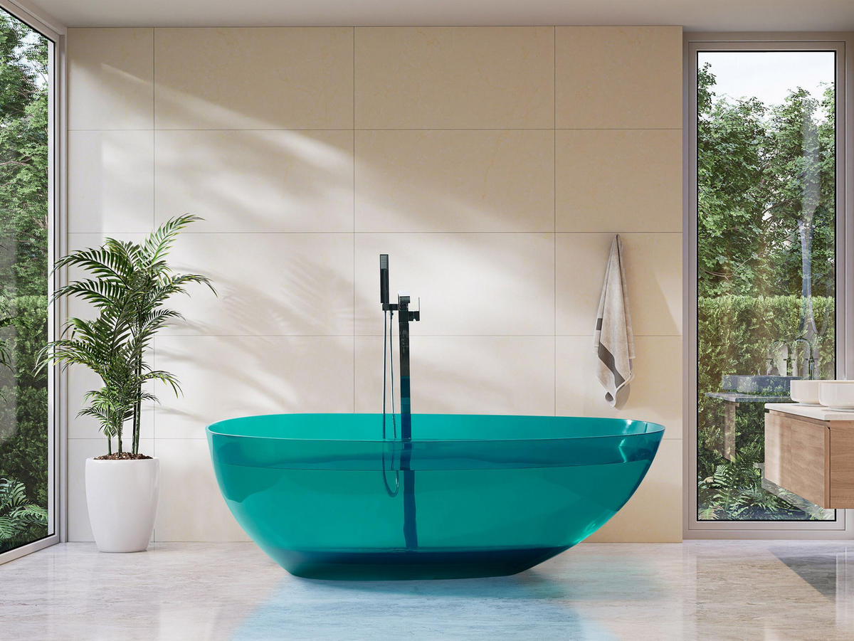 BADEWANNE 78x169x53 cm transparent Blancarena - Transparent, Kunststoff (78/53/169cm) - Beliani