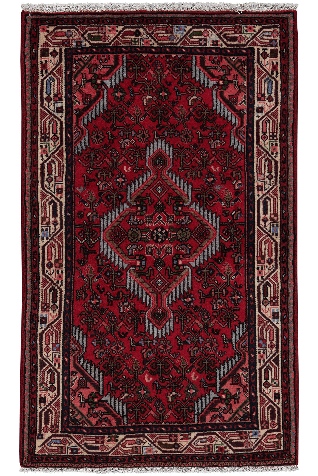 ORIENTTEPPICH handgeknüpft Assadabad Rot 124/74 cm Schurwolle - Rot, Textil (74/124cm) - Looma