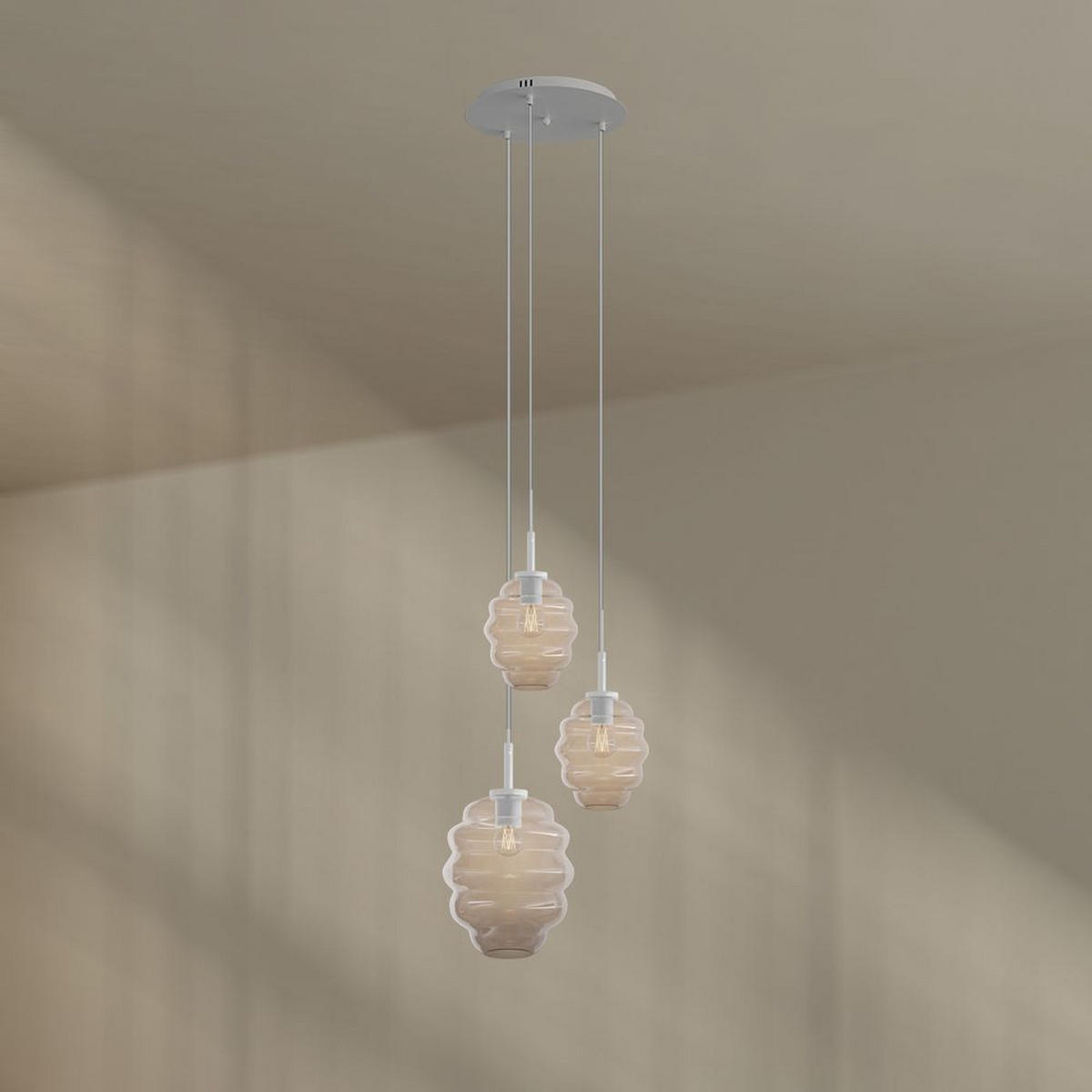 GALERIELEUCHTE Echos 3-flammig Mehrfarbig Ø 18/25cm - Multicolor/Weiß, Glas (18/18/20cm) - s.luce