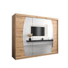 SCHWEBETÜRENSCHRANK 200/250/62 3-türig - Silberfarben/Eiche Artisan, Holz/Kunststoff (250/200/62cm) - Abiks Möbel