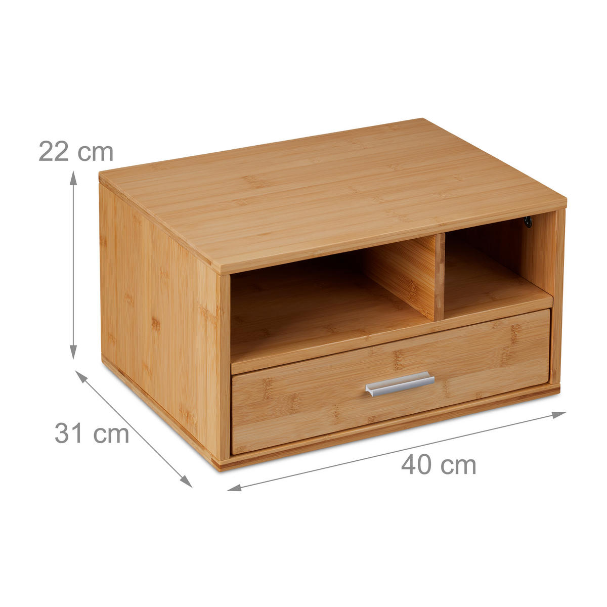 SCHREIBTISCH-ORGANIZER - Hellbraun, Holz/Metall (31/40/22cm) - Relaxdays