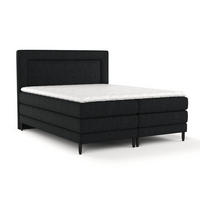 BOXSPRINGBETT Madame Schwarz 200/200 cm mit Matratzen und Latex-Topper - Schwarz, Holz/Holzwerkstoff (200/200cm) - Maison de Reve