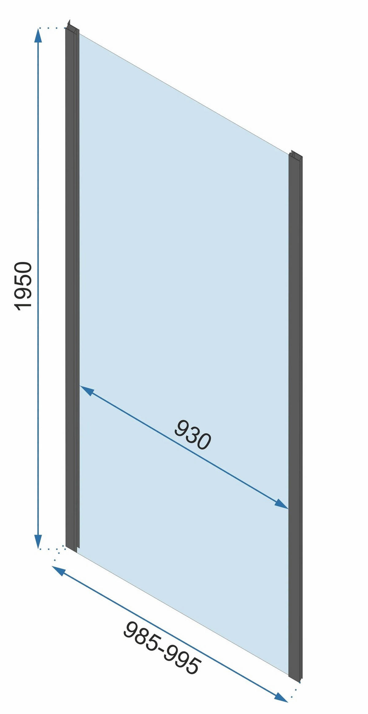ECKDUSCHE Rea Rapid Fold 80x80 - Schwarz, Glas (80/80/195cm) - REA