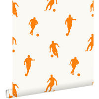 TAPETE Fußballspieler 53 cm x 10.05 m - Orange, Papier (53/0.1cm) - ESTAhome