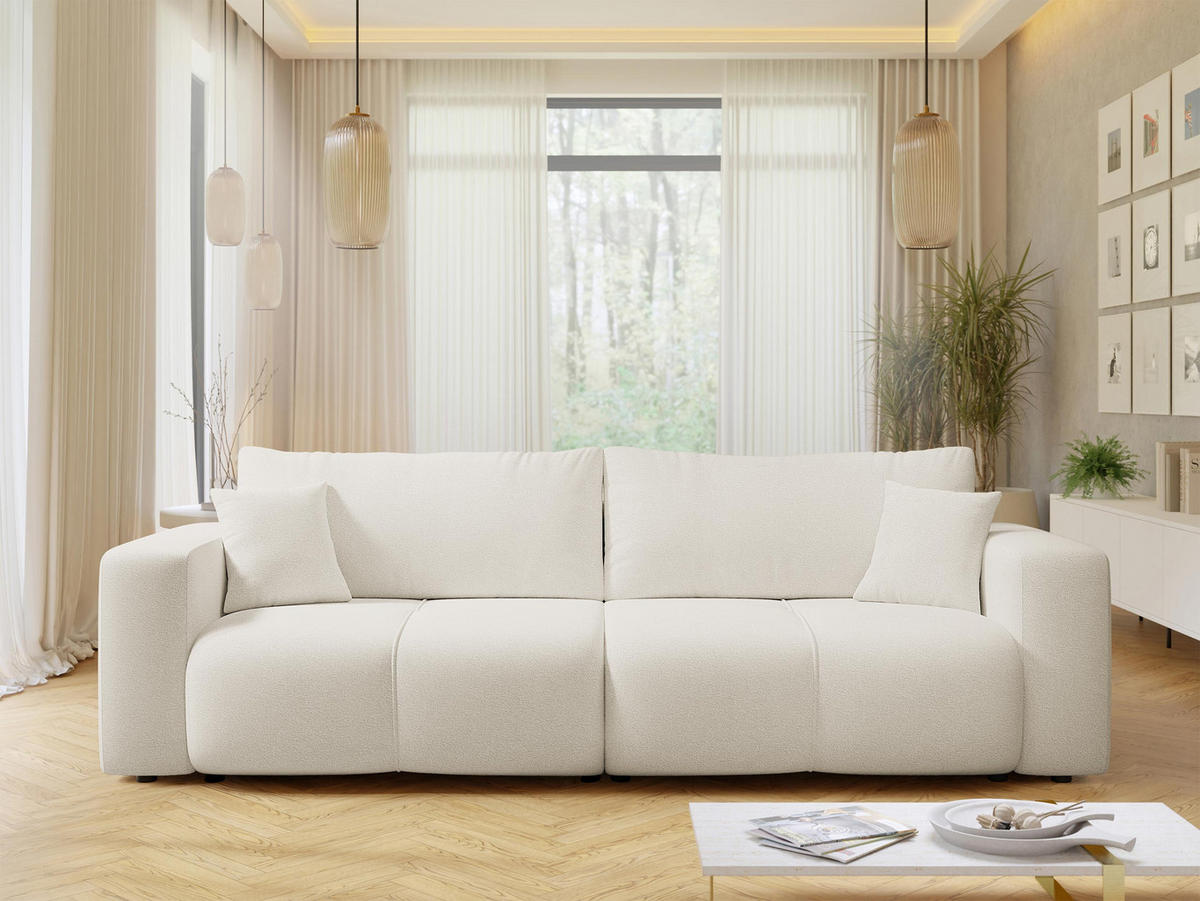 SCHLAFSOFA Furyn - Creme/Schwarz, Holz/Kunststoff (245/82/92cm) - MIRJAN24