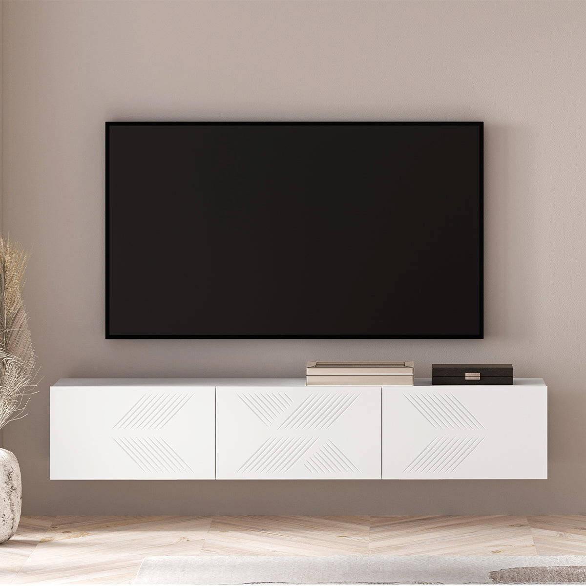 TV-MÖBEL Aura Weiß - Weiß, Holzwerkstoff (170/32/37cm) - Petits-meubles